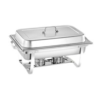 Ensemble de réchauds de buffet noirs durables et réchauds dorés pour service de restauration professionnelle