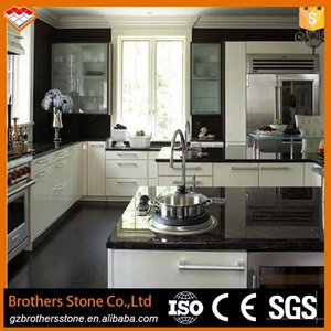 Haute qualité pas cher Inde noir galaxie noir or granit carrelage poli noir granit cuisine comptoir - Product Image 5