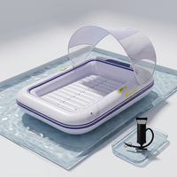 Matelas flottant gonflable en PVC transfrontalier, canapé de piscine portable, radeau flottant d'été pour la maison et l'extérieur avec protection solaire