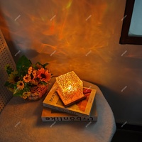 Lámpara de Mesa Proyector de Aurora Boreal Dinámica Recargable, Luces Nocturnas RGB Multicolor con Efecto de Olas Oceánicas para Decoración de Dormitorio