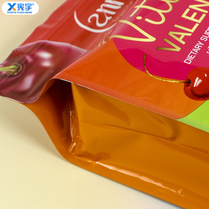 Sachet en aluminium à fond plat à huit soudures OEM, anti-odeur, en Mylar, pour protéines de lactosérum, poudre de fruits et suppléments vitaminiques - Product Image 4