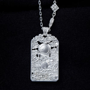 Dapat disesuaikan 999 perak Vintage Guanyin liontin kalung Tautan klasik aksesori Mode Pria Wanita hadiah dibuat kualitas tinggi - Product Image 1