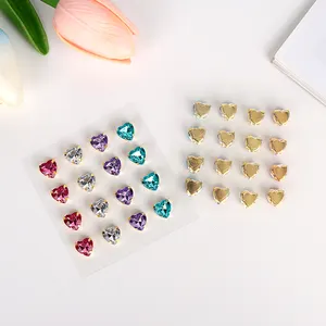 Heart Rhinestone Sticker Self Adhesive Heart Crystal Stickers Rhinestone Stickers Heart Rhinestones For DIY Craft