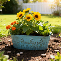 Vente directe 0.7 gallons 10 pouces frottement noir gaufrage couleur ovale Pot de fleur Pots de jardin jardinières pour la décoration intérieure