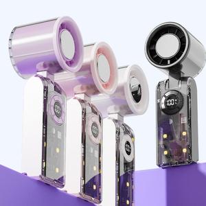 Ventilador de Mano Recargable con Velocidad de Viento de 10m/s, 100 Velocidades Ajustables, LED Personalizado, Seguro y Súper Potente, 0728 2026 - Product Image 2