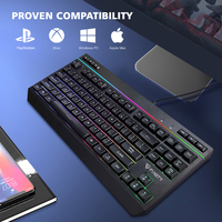 Mekanik klavye 87 anahtar RGB arkadan aydınlatmalı mavi kırmızı anahtarı taşınabilir oyun kablolu klavye İspanyolca kore klavye masaüstü Laptop için
