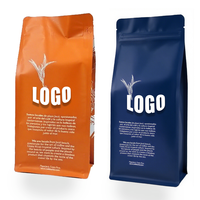Sachet plat en papier kraft brun avec soufflet latéral, logo personnalisé, qualité alimentaire, biodégradable, 1 kg, café en grains, thé, une valve, thermoscellage