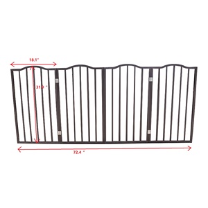 Massivholz-Tor für Türen, Treppen oder Häuser - Freistehend, Faltbar, Braun, Bogenförmig aus Holz - Product Image 6