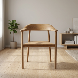 Chaise de salle à manger moderne en bois empilable et portable avec accoudoirs incurvés et pieds stables, écologique, idéale pour appartement et salle de bain - Product Image 3