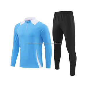 Teenagers Autumn Winter Printed Long Sleeve Football Jersey Training Wear Sports Suit Half-Zip Club Jersey 100% Polyester - Product Image 6