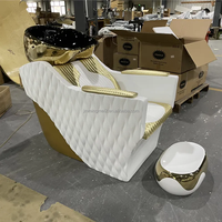 En gros, mobilier de salon commercial moderne : lavabo en céramique, fauteuils de lavage, lit de lavage multifonction, facile à nettoyer, pour atelier