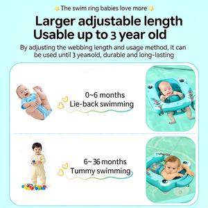 Anello Galleggiante per Neonati WaterDream Blu in PVC Non Gonfiabile 0-36M Ausilio per il Nuoto Ecologico Portatile Regolabile Sicuro - Product Image 5