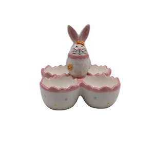 Pintura a mano de alta calidad conejo de Pascua conejito huevo titular hogar decorativo acento huevo taza - Product Image 1