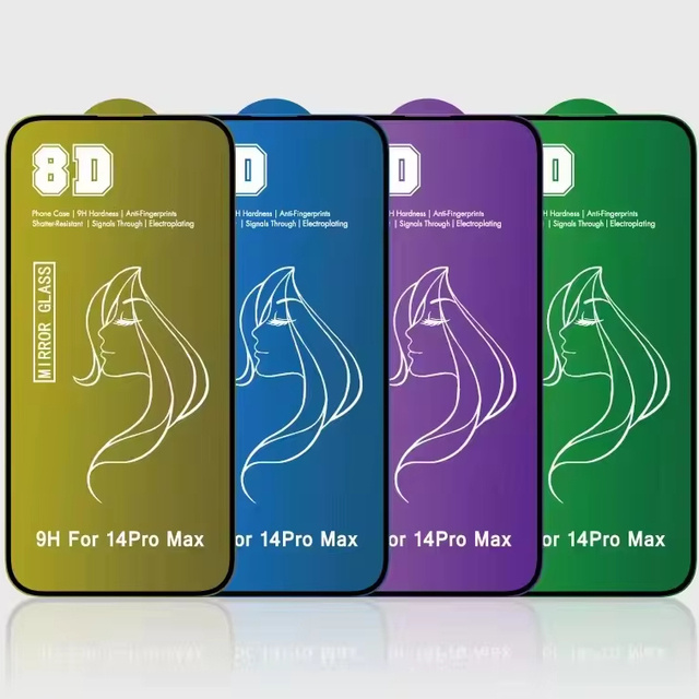 8D Mirror Glass Color HD Transparent Screen Protector Tempered Glass Film for iPhone for Tecno Infinix
