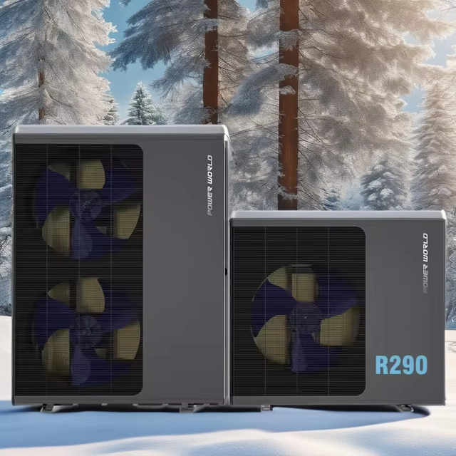 Power World EVI DC Inverter Air Source Heat Pump R290 Refrigerant Smart Control 16kw Tankless for Hotel & Outdoor Use Electric