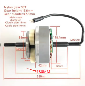 Moteur central de vélo électrique à engrenages pour pneus larges, avec dropout de 170mm et 190mm, compatible 36V, 48V, 52V, 500W, 750W, 1000W - Product Image 1