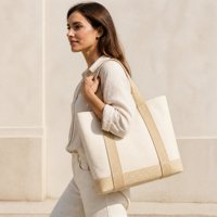 Sac fourre-tout pliable en toile de coton robuste 24 oz, grande capacité, minimaliste, structuré, sac à bandoulière écologique, long