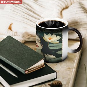 Taza Mágica Personalizada Negra Esmerilada de 11 oz, Taza de Cerámica Sensible al Calor, Tema de Cumpleaños - Product Image 3