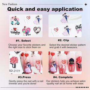 12 Hojas <span class=keywords><strong>de</strong></span> Pegatinas para Uñas del Día <span class=keywords><strong>de</strong></span> San Valentín, Calcomanías 3D en Relieve Autoadhesivas con Diseño <span class=keywords><strong>de</strong></span> Lazo <span class=keywords><strong>de</strong></span> <span class=keywords><strong>Amor</strong></span> Rosa y Rojo para Mujeres y Niñas - Product Image 5