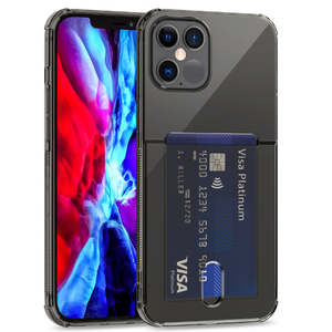 Portefeuille en plastique antidérapant avec porte-cartes, pour iphone 12, étui résistant aux chocs en tpu - Product Image 1