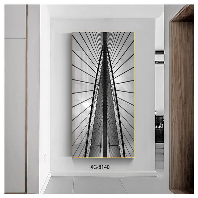Modern Architectural Canvas Wall Art - Minimalist Building Print for Living Room Office Decor