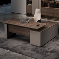 Bureau de direction moderne en bois de niveau E0 et chaise assortie – Design modulaire haut de gamme pour bureau individuel