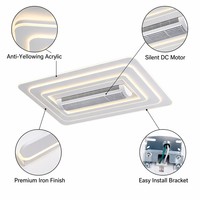 Ventilateur de plafond sans pales moderne intelligent 220V à LED, blanc haute fidélité (CRI), télécommandé, à courant continu, pour salon - Meilleures ventes