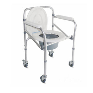 Orientmed 3-en-1 Chaise de chevet pliable Siège de toilette portable en aluminium et acier pour personnes âgées également utilisable comme fauteuil roulant - Product Image 5