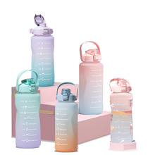 Wholesale Half Gallon 2.2l Sports Gym Plastic Tritan Water Bottles Custom Logo With Time Stamps botella de agua motivacional