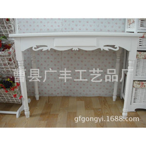 Mesa de Comedor Rectangular de Madera Maciza Blanca Estilo Europeo con Cajón para Uso Doméstico - Product Image 2