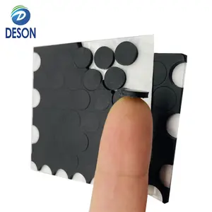 Deson directement usine échantillons gratuits pieds en caoutchouc de Silicone découpés à la matrice avec double ruban adhésif soutenu coussin en silicone