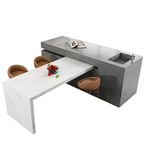 <span class=keywords><strong>Tavolo</strong></span> da Pranzo a T per <span class=keywords><strong>Cucina</strong></span> in Stile Minimalista Italiano, Integrato <span class=keywords><strong>con</strong></span> <span class=keywords><strong>Isola</strong></span>, Estensibile, Pieghevole e Girevole, Arredamento per Sala da Pranzo - Product Image 5