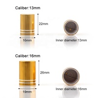 Tapas de Aluminio Doradas DIN de 13 mm y 16 mm para Botellas, Tapas Metálicas de Rosca para Perfumes, Cierres Brillantes Personalizados