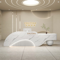 Nouveau design comptoir de réception de style moderne à LED salon de beauté réception caissier réception réception pour spa