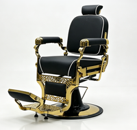 Fauteuil de barbier de style rétro haut de gamme, robuste, avec appui-tête hydraulique réglable