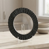 Assiettes de présentation de luxe en verre, bord doré, transparentes, roses, blanches, à bords ondulés, décoratives, pour mariages et banquets, vente en gros