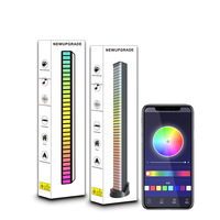 Barra de Luces Inteligente Flow Light, Tiras de Luces RGB con Sincronización Musical, Control por Voz a través de Aplicación, Luces Rítmicas, Alimentación USB, Luz Ambiental LED de Nivel para Automóvil