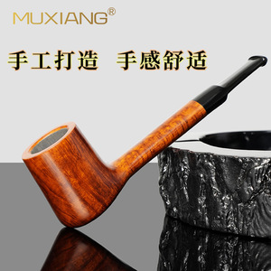 Muxiang Briar Wood Smoking Pipe Straight Type Handmade Tobacco Pipe For Men Vintage Style Filter Pipe - Product Image 3