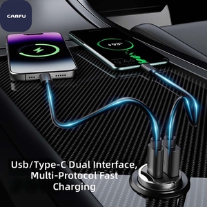 อะแดปเตอร์โทรศัพท์ในรถยนต์แบบซ่อนพอร์ตคู่ USB Type C กำลังไฟ 30W PD ชาร์จเร็ว พร้อมห่วงดึง สำหรับ 16 เครื่อง - Product Image 4