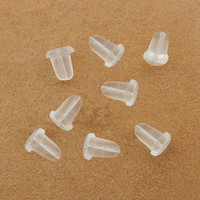 100 pcs/lot boucle d'oreille en caoutchouc dos Silicone bouchon d'oreille rond bouchons bloqués boucles d'oreilles bouchons arrière pour pièces de bricolage fabrication de résultats de bijoux