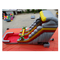 Château gonflable commercial d'extérieur pour enfants et adultes, avec grand toboggan aquatique et piscine, idéal pour les fêtes de garçons et de filles