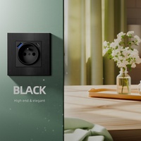 Enchufe USB de pared de la UE Enchufe de pared francés 2P + T con USB Enchufe de panel de aluminio negro con USB de alta velocidad Tipo A Tipo C