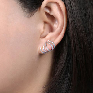 Orecchino a clip irregolare a cinque griffe alla moda per donna, accessorio per l'orecchio da indossare tutti i giorni - Product Image 3