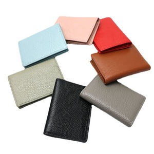 カスタマイズ可能な小石の第1層牛革名刺収納小冊子ソフトカードスリーブ本革コインカードホルダー - Product Image 5