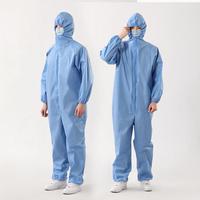 Combinaison jetable en PP non tissé avec capuche et poignets élastiques pour usine alimentaire, salle blanche, laboratoire, anti-poussière, vêtement de travail une pièce