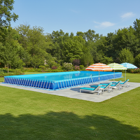 Intex Piscine à cadre rectangulaire en acier inoxydable et PVC avec kit d'installation et de réparation facile pour enfants