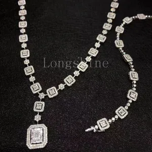 Longshine 18k 골드 설탕 모양 18k 골드 목걸이 섬세한 디자인 여성 다이아몬드 목걸이