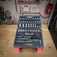 Ensemble d'outils de réparation professionnels de 50 pièces pour usage domestique comprenant une faucille dans un boîtier de protection en aluminium Outils automobiles par mécanicien
