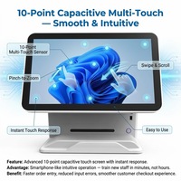 Computadora Todo en Uno POS con Pantalla Táctil Capacitiva de 15.6 Pulgadas, CPU Intel I5, Sistema Operativo Windows, Wi-Fi 6, Bluetooth 5.2, Soporte de Pared, MSR Opcional