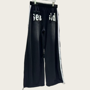 Pantalon de survêtement slim fit personnalisé par le fabricant, brodé, avec strass et impression numérique, en <span class=keywords><strong>toile</strong></span> 100% coton, imperméable et à séchage rapide - Product Image 3